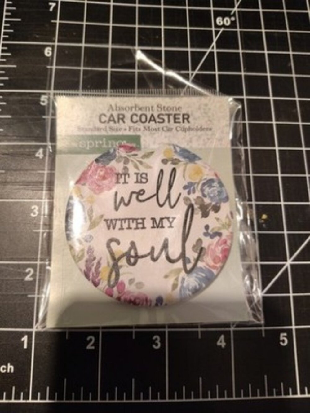 Counter Art Car Coaster - It Is Well With My Soul